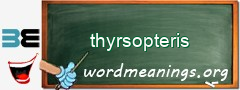 WordMeaning blackboard for thyrsopteris